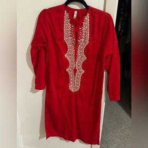 Red kameez shalwar set
